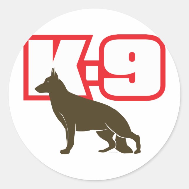 German Shepherd K-9 Classic Round Sticker (Front)