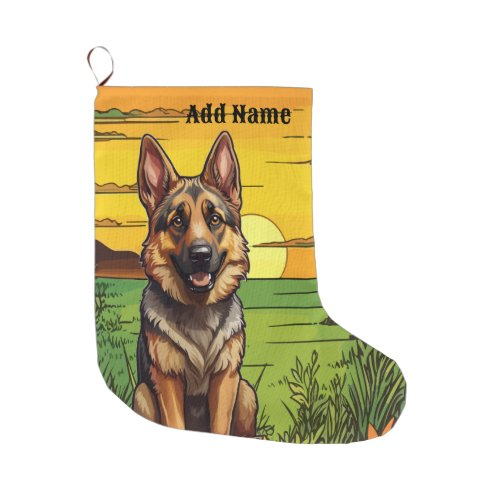 German Shepherd Large Christmas Stocking