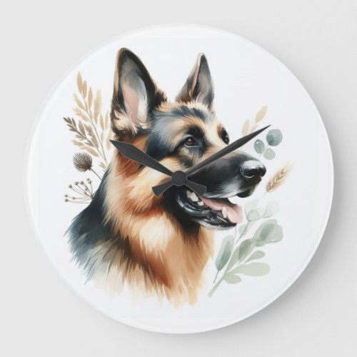 German Shepherd Large Clock