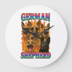 German Shepherd Large Clock