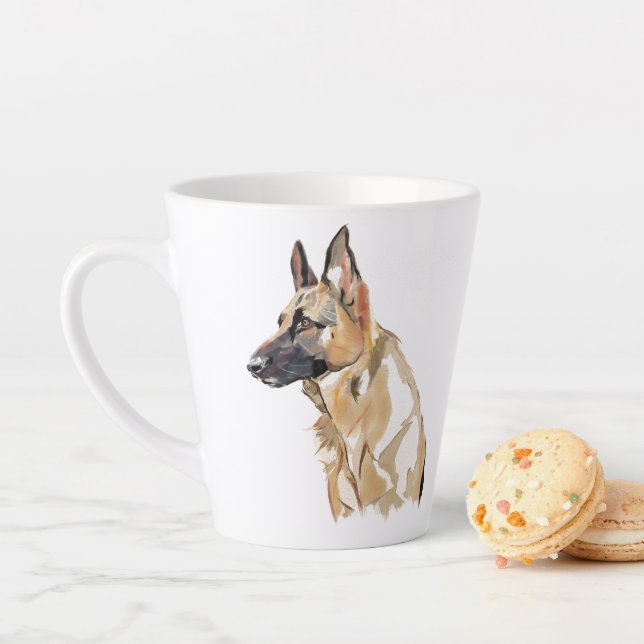 German Shepherd Latte Mug – Dog Mom Coffee Cup (In Situ)