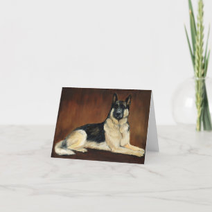 German Shepherd Laying Dog Art Note Card