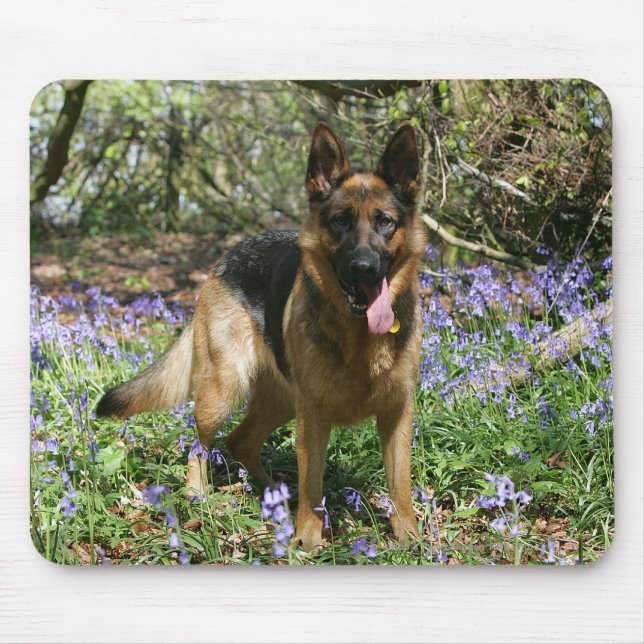 German Shepherd Laying Down Mouse Pad (Front)
