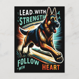 German Shepherd Leaping With Strength and Heart Postcard