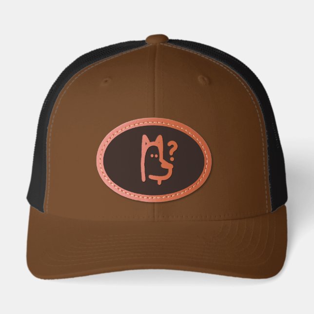 german shepherd leather patch hat (Front)