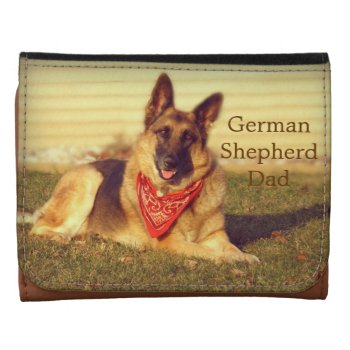 German Shepherd Leather Trifold Wallet by Vanillaextinctions at Zazzle