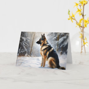 German Shepherd Let It Snow Christmas Card