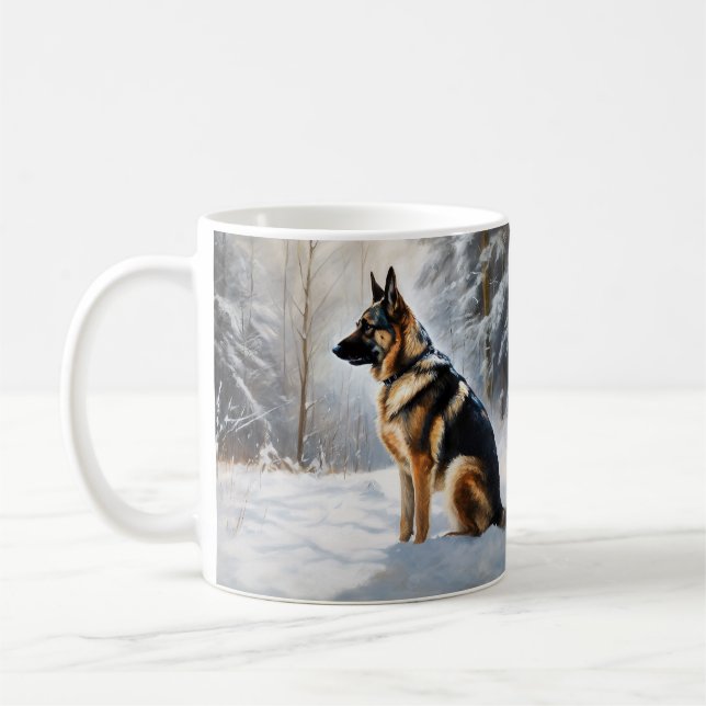 German Shepherd Let It Snow Christmas Coffee Mug (Left)