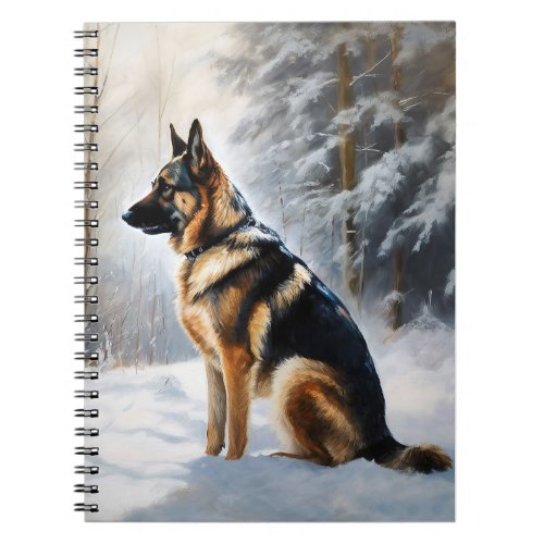 German Shepherd Let It Snow Christmas Notebook