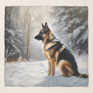 German Shepherd Let It Snow Christmas Scarf