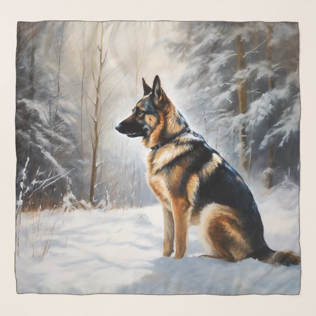 German Shepherd Let It Snow Christmas Scarf (Front)