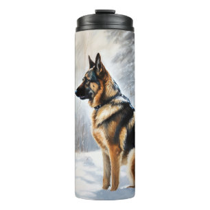 German Shepherd Let It Snow Christmas Thermal Tumbler
