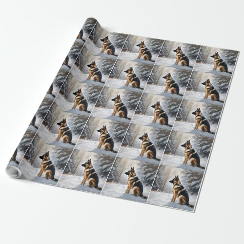 German Shepherd Let It Snow Christmas Wrapping Paper