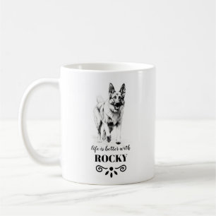 German Shepherd Life better with Custom Dog Name Coffee Mug