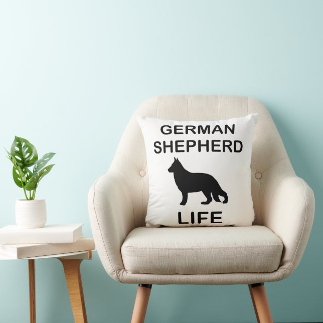 german shepherd life dual sided throw pillow (Chair)