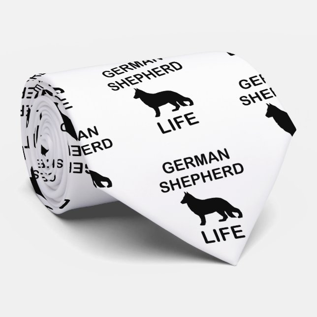 german shepherd life neck tie (Rolled)
