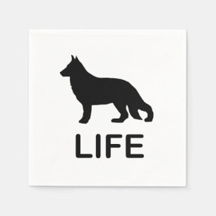 german shepherd life silhouette napkins