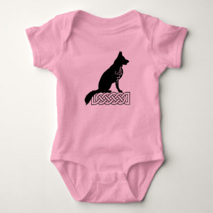 German Shepherd Loki Sailor’s Knot Black Baby Bodysuit