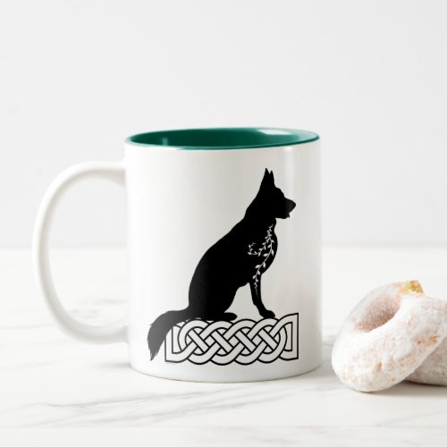 German Shepherd Loki Sailors Knot Black Custom  Two_Tone Coffee Mug