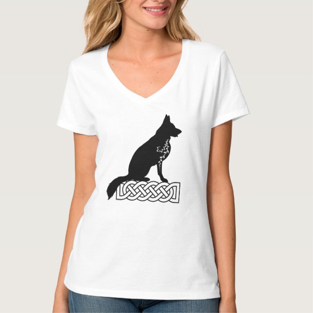 German Shepherd Loki Sailor’s Knot Black T-Shirt (Front)