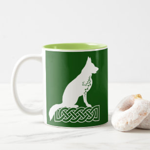German Shepherd Loki Sailor’s Knot White Custom Two-Tone Coffee Mug