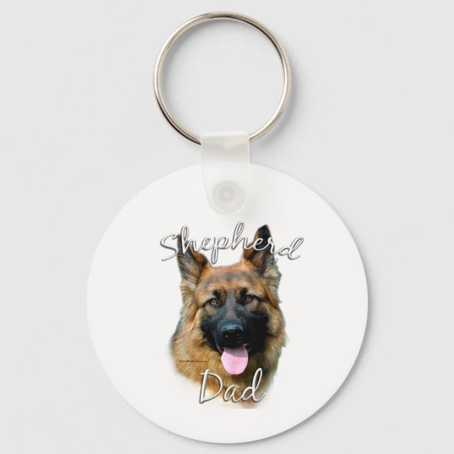 German Shepherd (longhair) Dad 2 Keychain (Front)