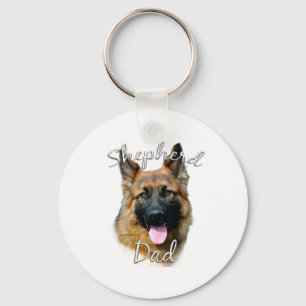 German Shepherd (longhair) Dad 2 Keychain