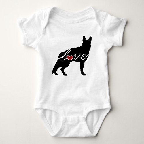 German Shepherd Love Baby Bodysuit