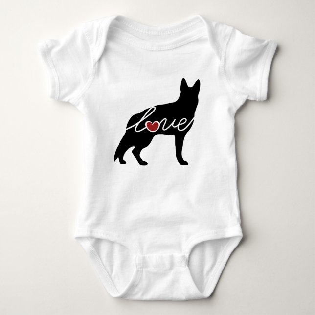 German Shepherd Love Baby Bodysuit (Front)