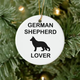 german shepherd lover ceramic ornament