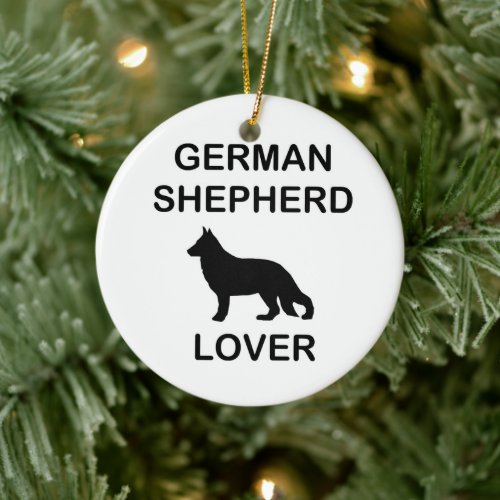 german shepherd lover ceramic ornament