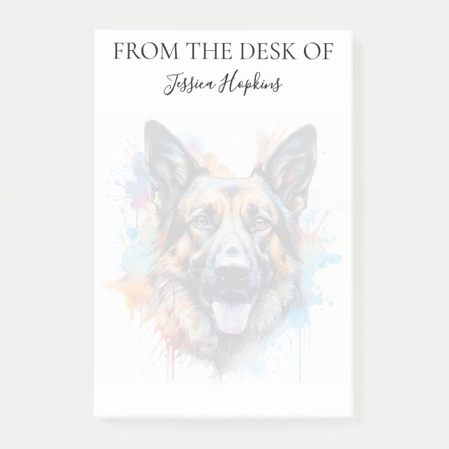 German Shepherd Lover Monogrammed Dog Post-it Notes (Front)