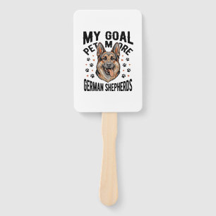 German Shepherd Lover Shirt with Vintage Engraved Hand Fan