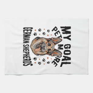 German Shepherd Lover Shirt with Vintage Engraved Kitchen Towel