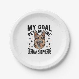 German Shepherd Lover Shirt with Vintage Engraved Paper Plates