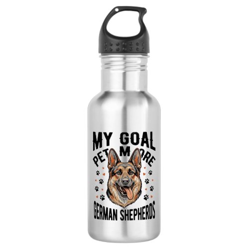 German Shepherd Lover Shirt with Vintage Engraved  Stainless Steel Water Bottle