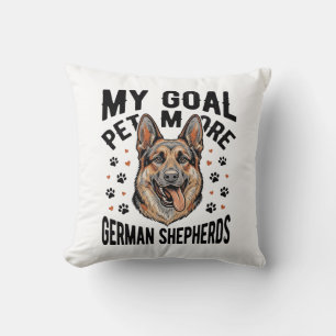 German Shepherd Lover Shirt with Vintage Engraved Throw Pillow