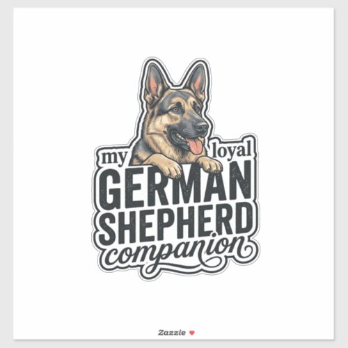 German Shepherd Lover Vintage Engraving Dog Typogr Sticker