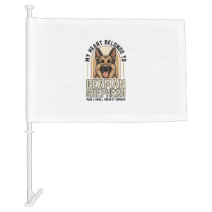 German Shepherd Lover Vintage Engraving Funny Dog Car Flag