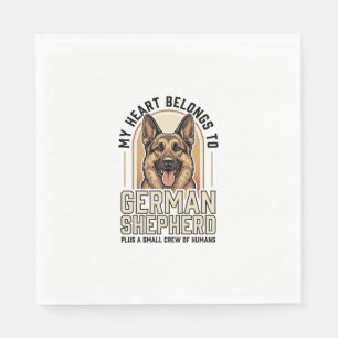 German Shepherd Lover Vintage Engraving Funny Dog Napkins