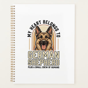 German Shepherd Lover Vintage Engraving Funny Dog Planner