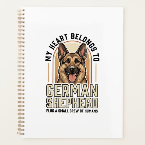 German Shepherd Lover Vintage Engraving Funny Dog Planner