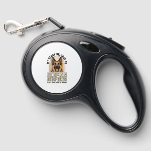 German Shepherd Lover Vintage Engraving Funny Dog  Retractable Pet Leash