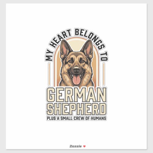 German Shepherd Lover Vintage Engraving Funny Dog Sticker