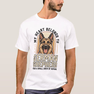 German Shepherd Lover Vintage Engraving Funny Dog T-Shirt