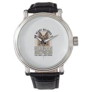 German Shepherd Lover Vintage Engraving Funny Dog Watch
