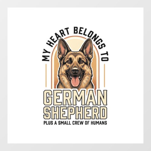 German Shepherd Lover Vintage Engraving Funny Dog  Window Cling