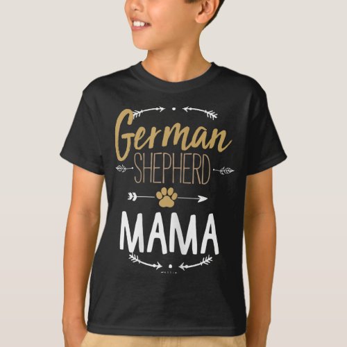 German Shepherd Mama Arrows Dog Lover Gifts for Mo T_Shirt