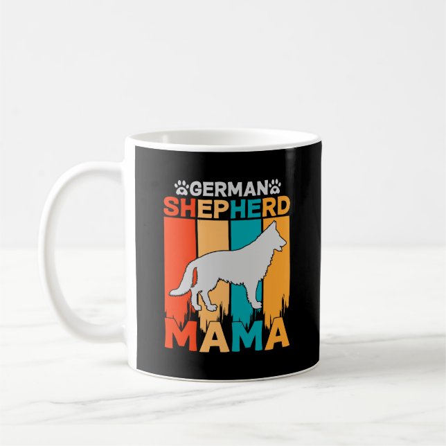 German Shepherd MAMA, Blue Brown Coffee Mug (Left)