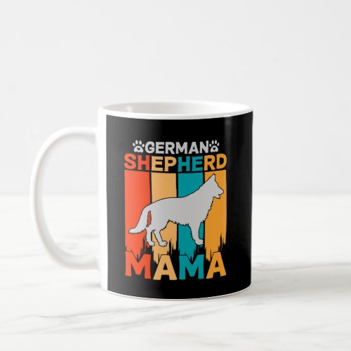 German Shepherd MAMA Blue Brown on Ladies Black Coffee Mug